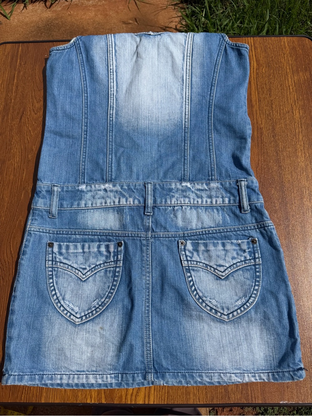 CCIOL Denim Sleeveless Mini Dress Women’s M Blue Button Front 100% Cotton - Picture 10 of 10